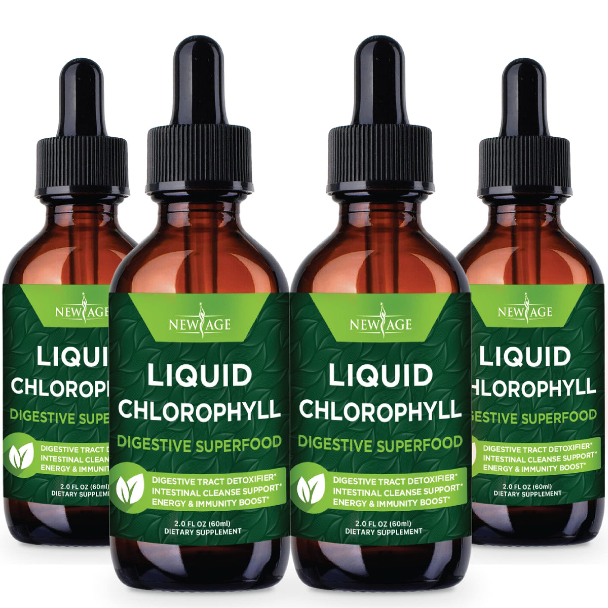 NEW AGE Chlorophyll Liquid Drops mixed with water for a refreshing daily ritual.