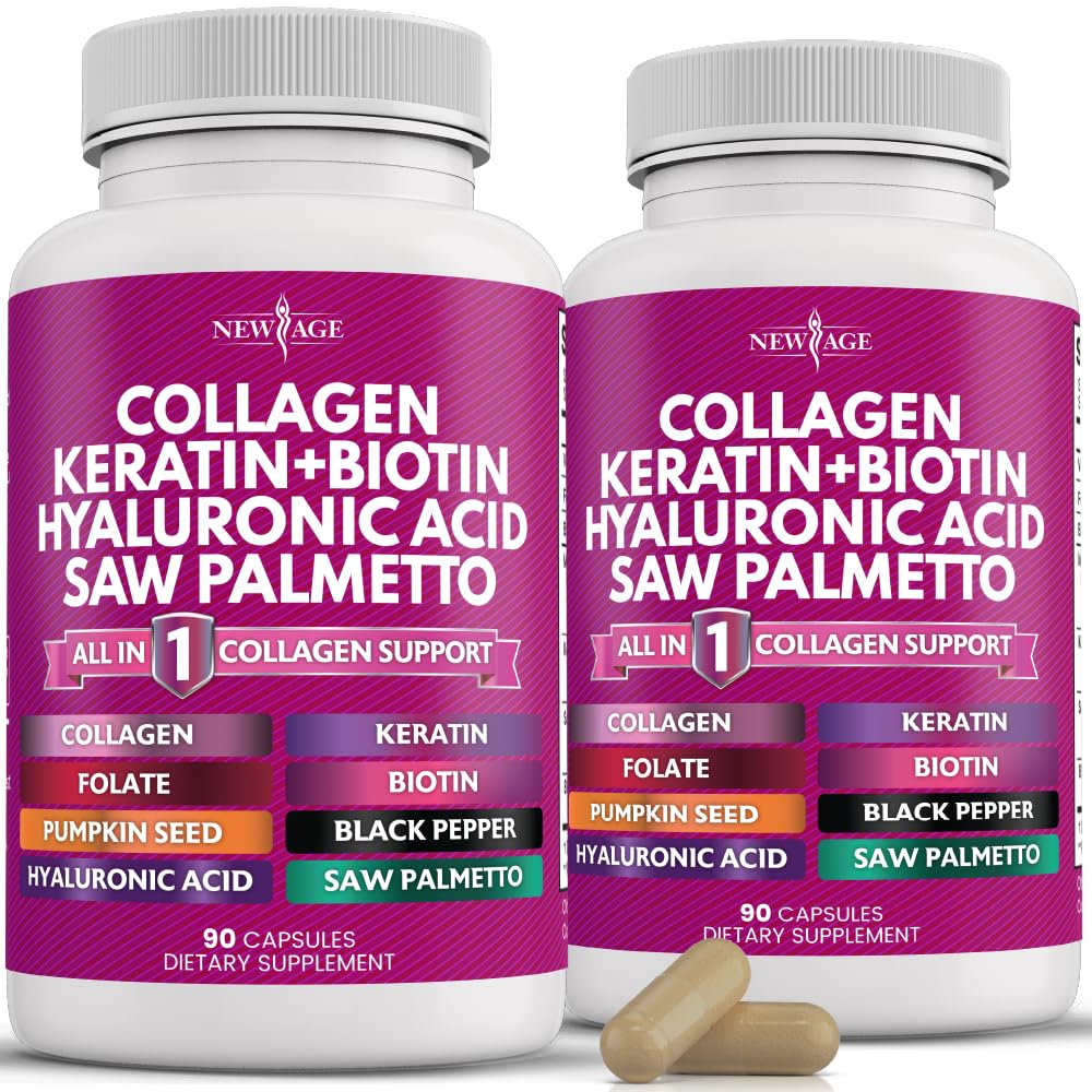 NEW AGE Collagen Pills bottle front for daily hair and nail support