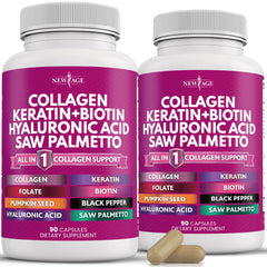 NEW AGE Collagen Pills bottle front for daily hair and nail support
