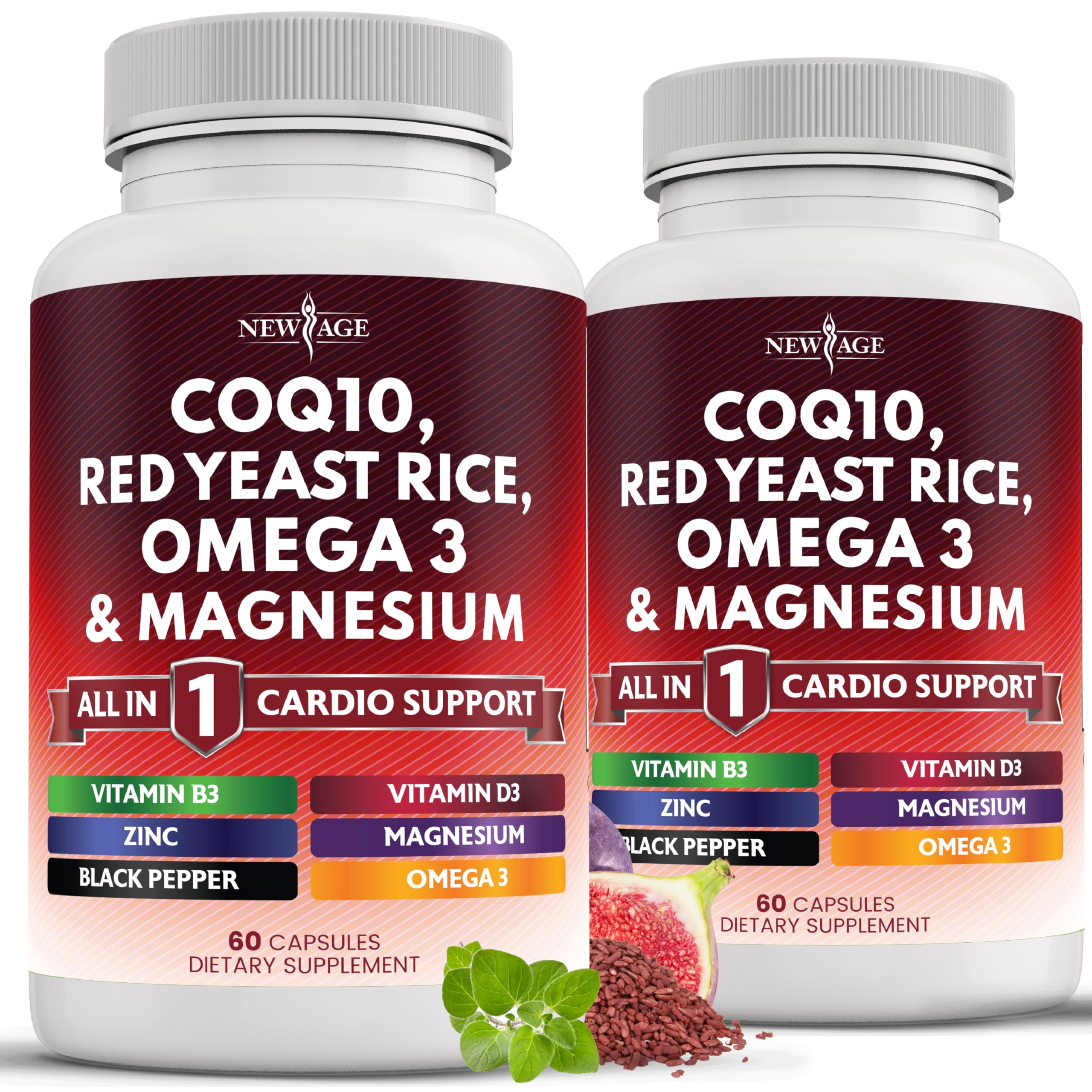 New Age COQ10 bottle front view for a convenient daily energy-supporting supplement.
