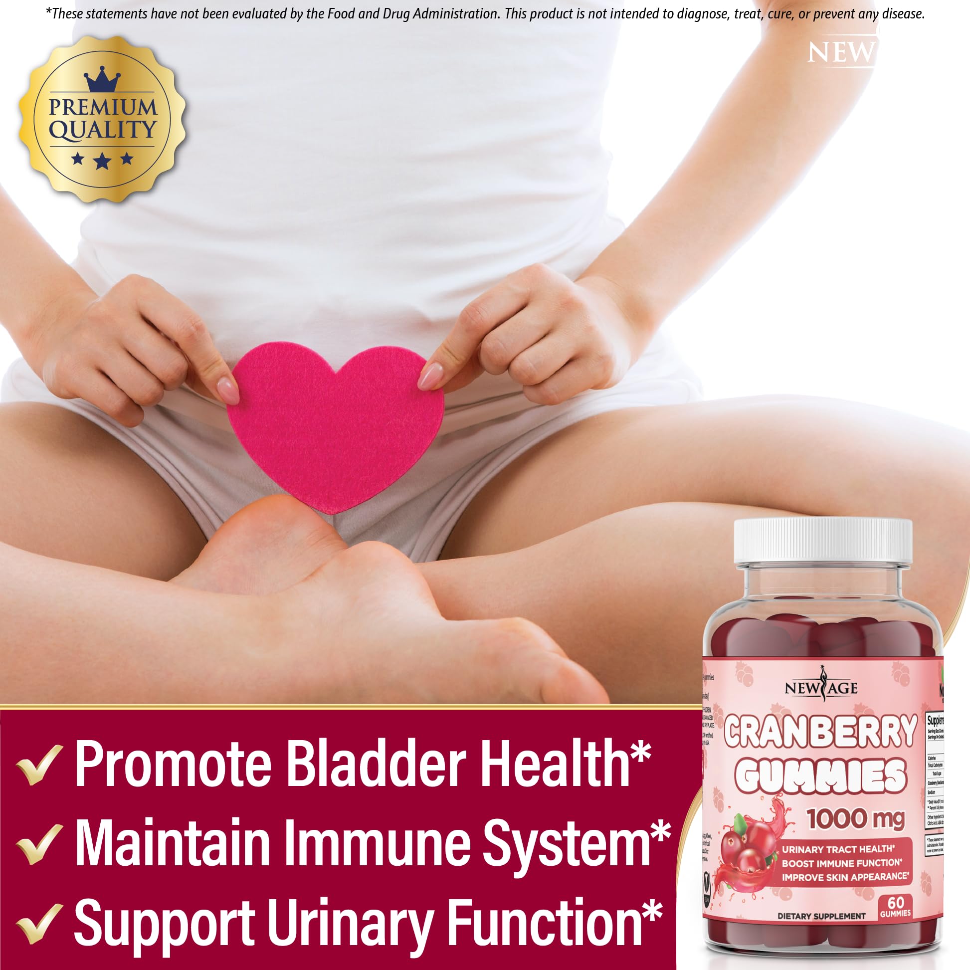 New Age Cranberry Gummies bottle nutrition facts panel