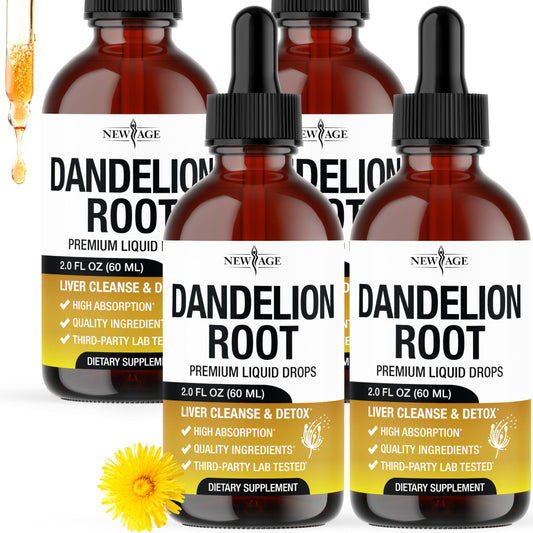 NEW AGE Dandelion Root Extract Drops bottle ready for daily liver support