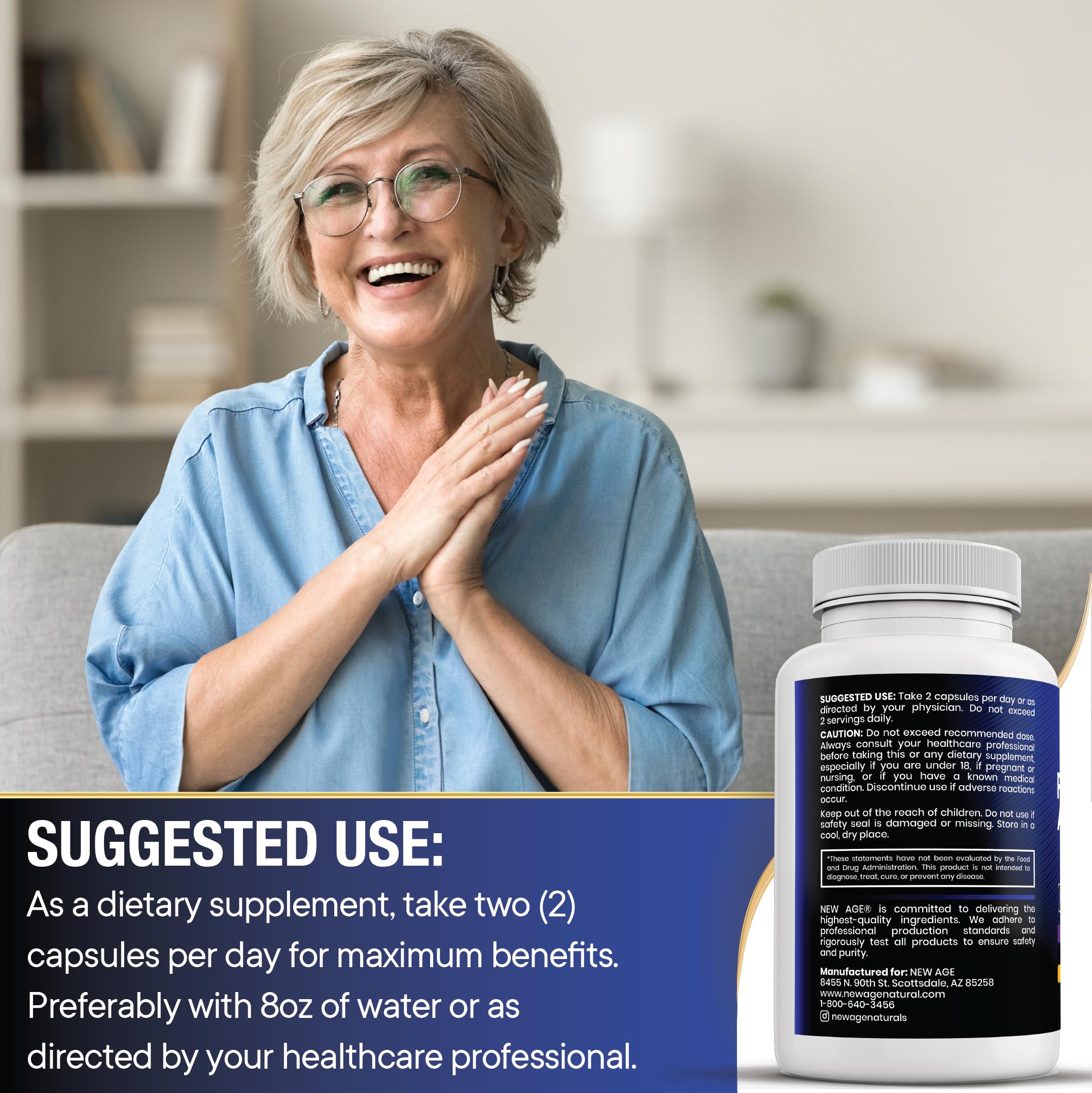 NEW AGE DHEA vegan-friendly formula label for plant-based lifestyle