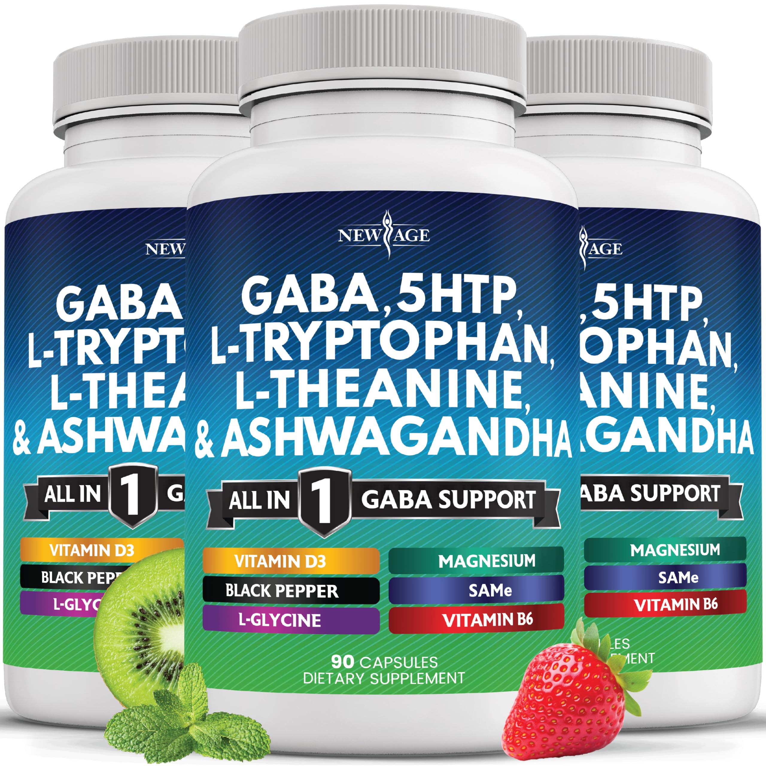 New Age GABA All-In-1 bottle front for balanced mood and daily calm.