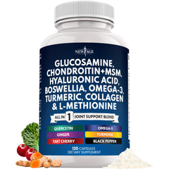 NEW AGE glucosamine chondroitin MSM bottle for joint comfort and daily activity