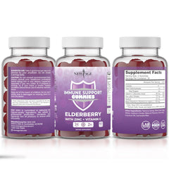 NEW AGE gummies pour serving scene suggests easy daily intake.