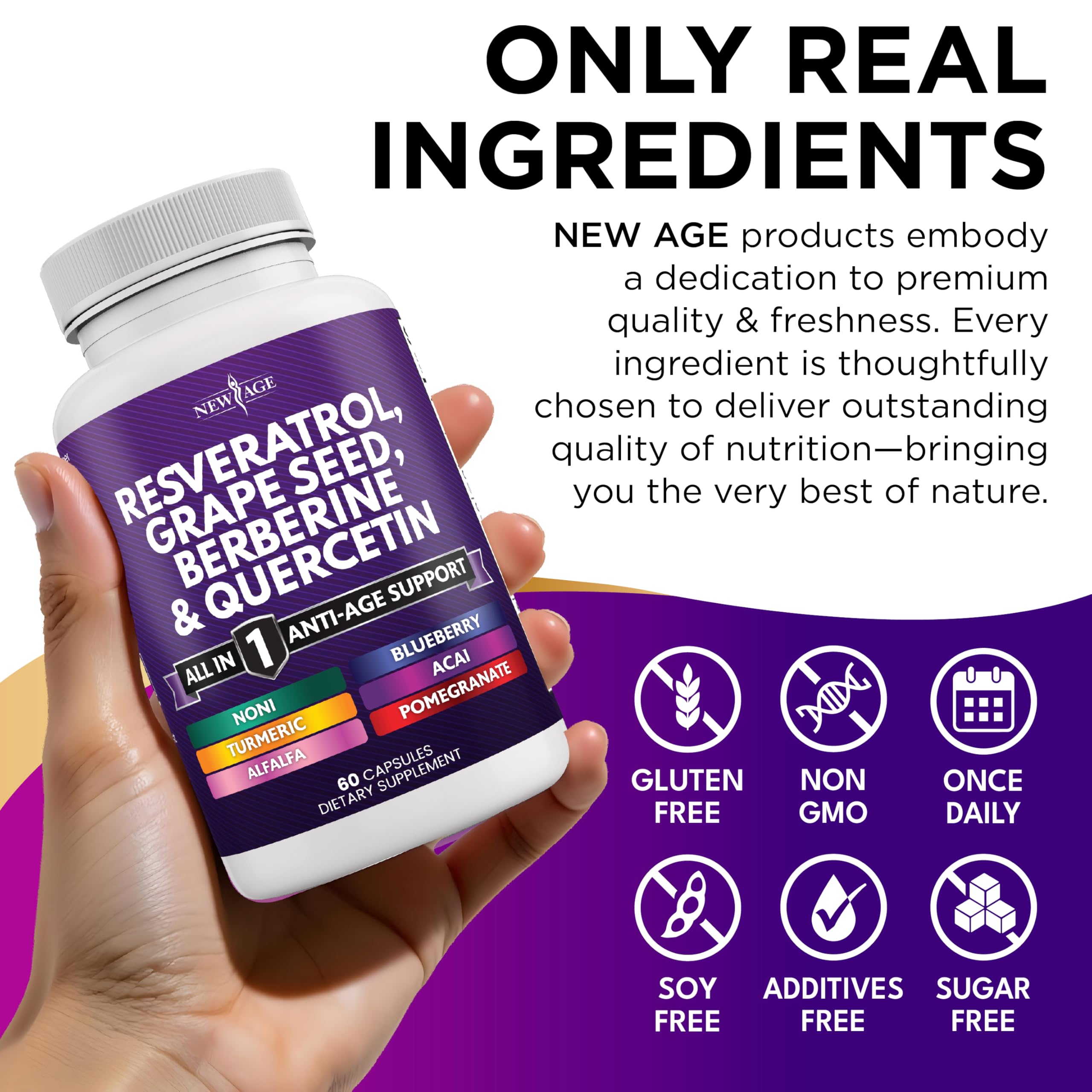 NEW AGE Ingredient panel indicating a comprehensive nutrient blend.
