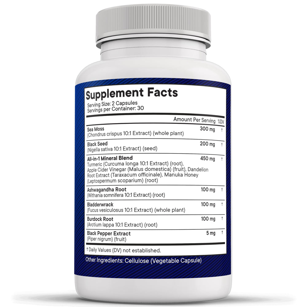 NEW AGE Manuka Honey Sea Moss capsules offer premium ingredients and convenience.