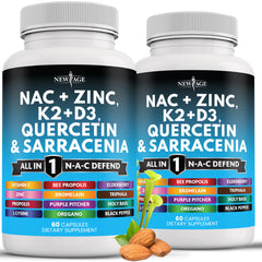 New Age NAC supplement capsules for daily wellness support in a close-up shot