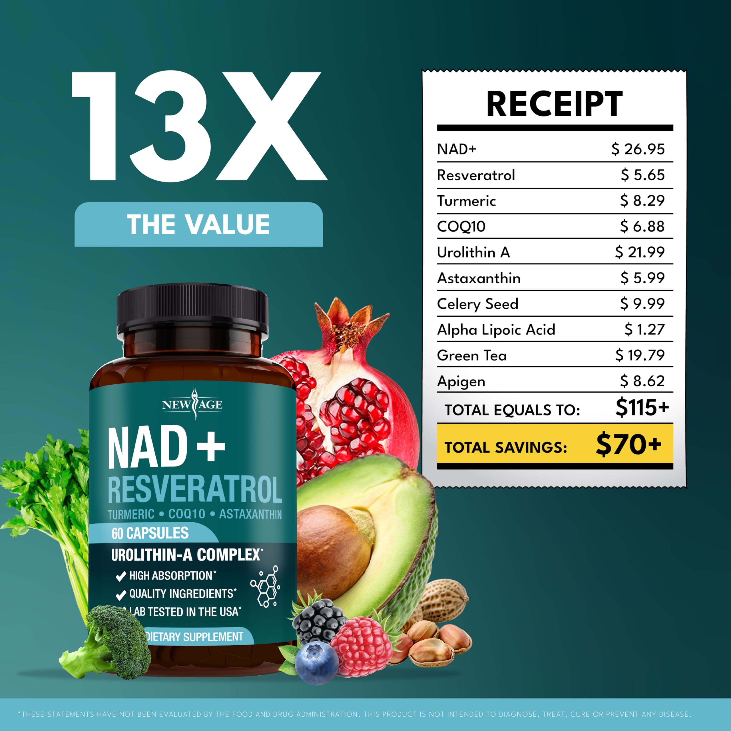 NEW AGE NAD+ mental clarity illustration suggests focused, sustained cognitive performance.