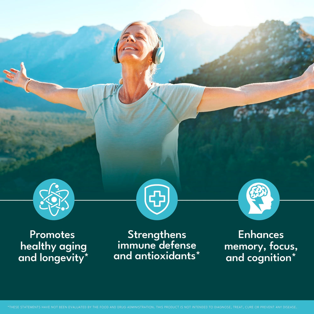 New Age NAD serving with two capsules emphasizes easy daily ritual