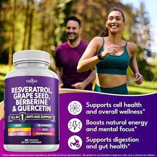 NEW AGE Noni-Acai capsules close-up on a clean surface.