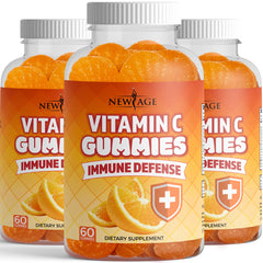 NEW AGE Vitamin C Gummies orange bottle for convenient immune-support snacking.