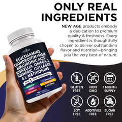 NEW AGE packaging-label shown to convey trusted ingredients and quality