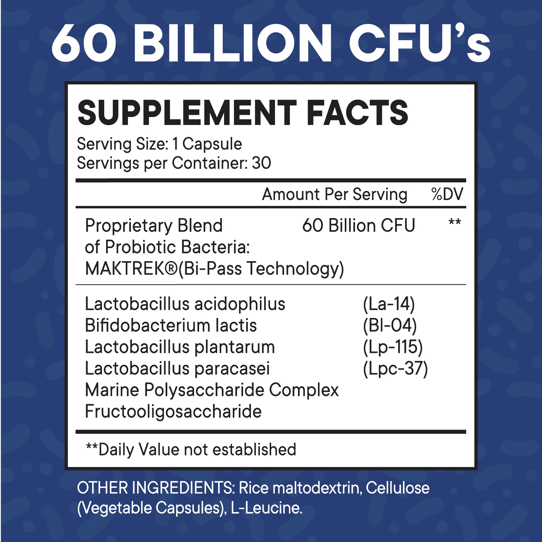 NEW AGE Probiotics prebiotic formula label showcases 60B CFU and natural digestive enzymes.