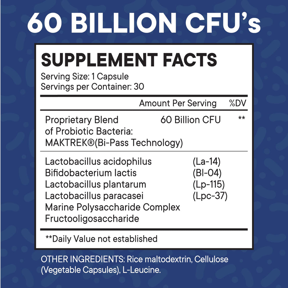 NEW AGE Probiotics prebiotic formula label showcases 60B CFU and natural digestive enzymes.