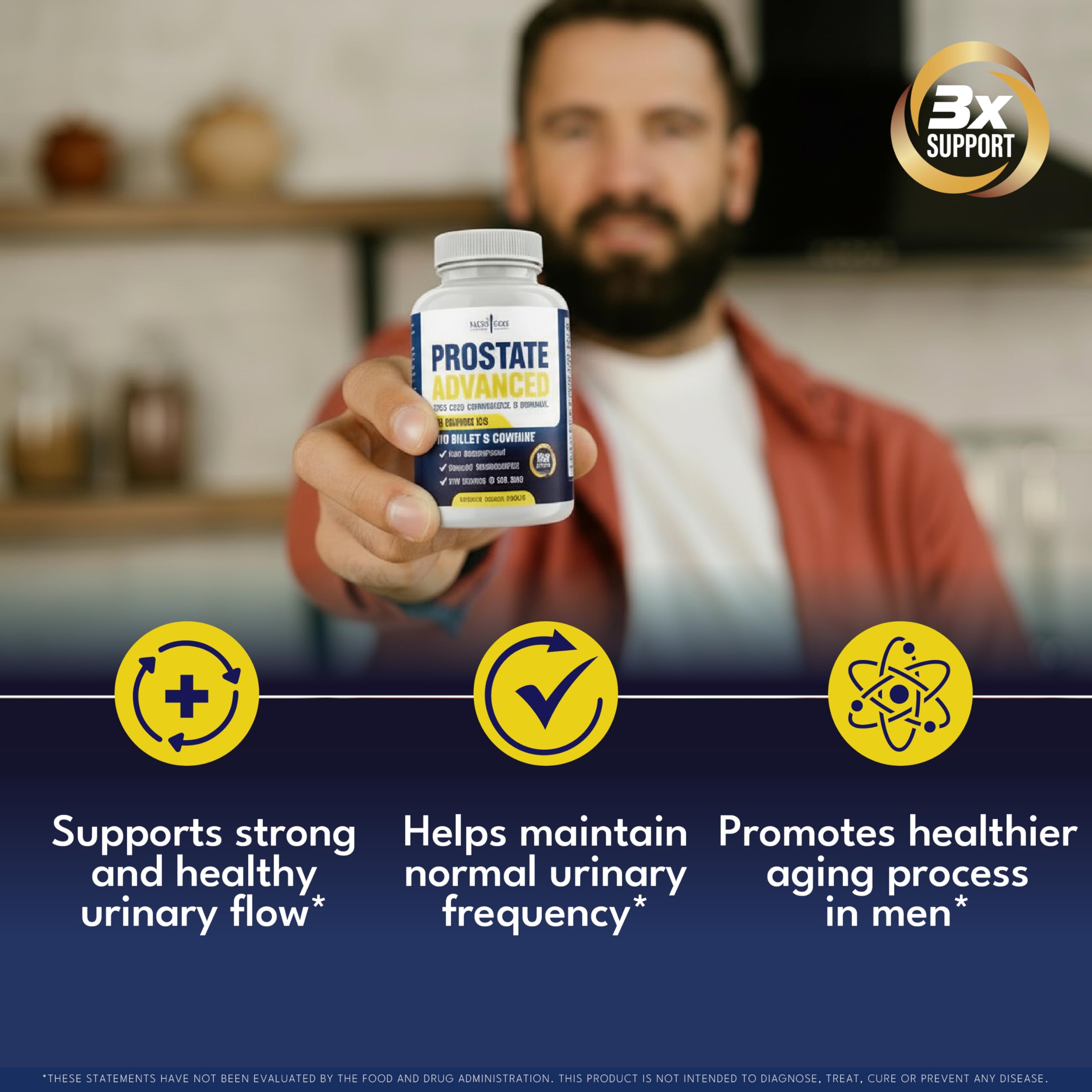 NEW AGE Prostate vegan non-GMO badge signaling clean ingredients