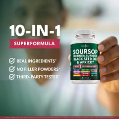 NEW AGE Soursop Bitter Melon capsules image suggests everyday wellness with a balanced diet.