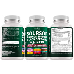 NEW AGE Soursop label closeup emphasizes USA-made quality.