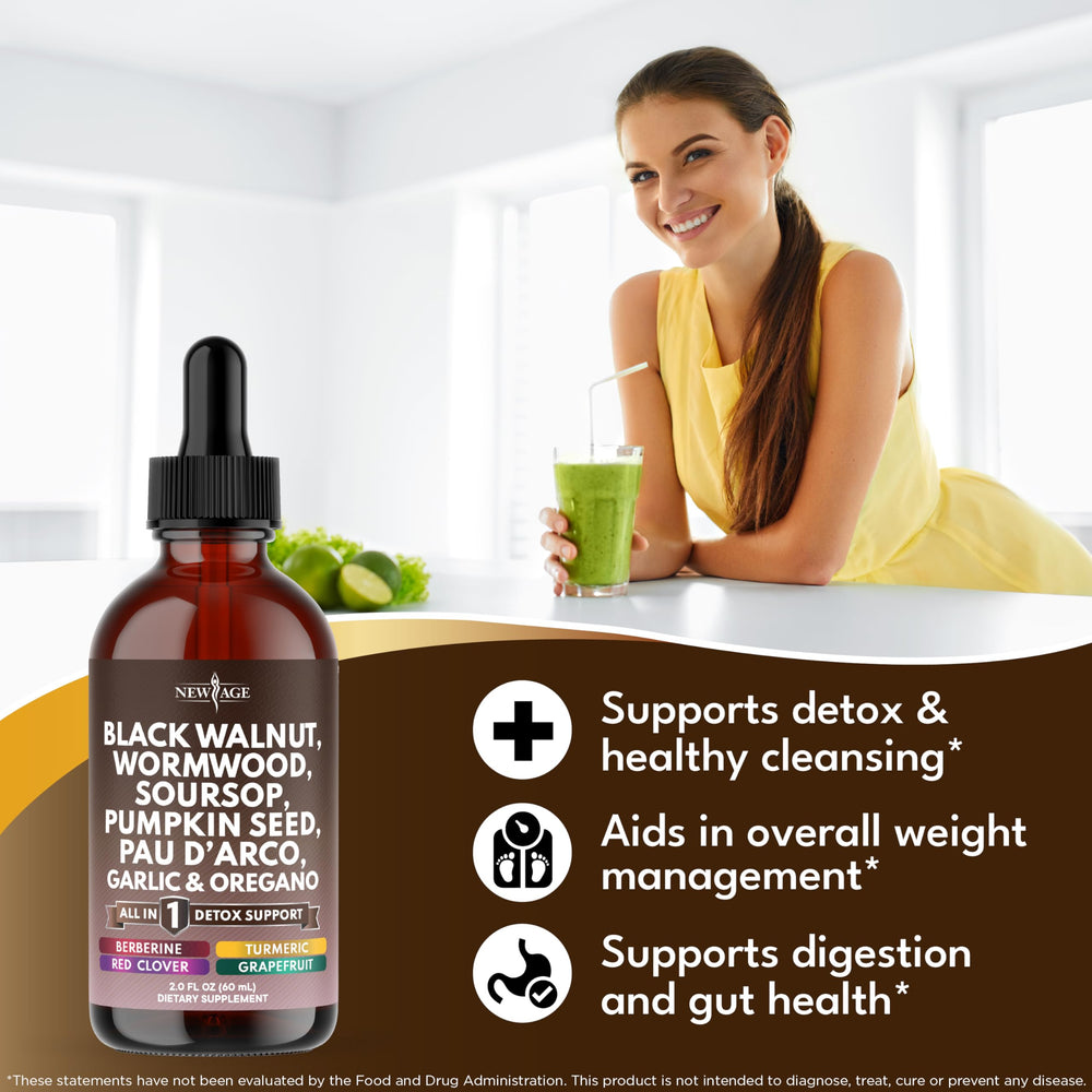 NEW AGE Soursop oil oregano drops bottle with botanical blend