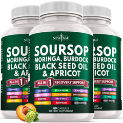 NEW AGE Soursop Supplement bottle front for daily wellness support and convenience.