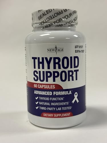 NEW AGE thyroid capsules close-up showing easy-to-take daily form.