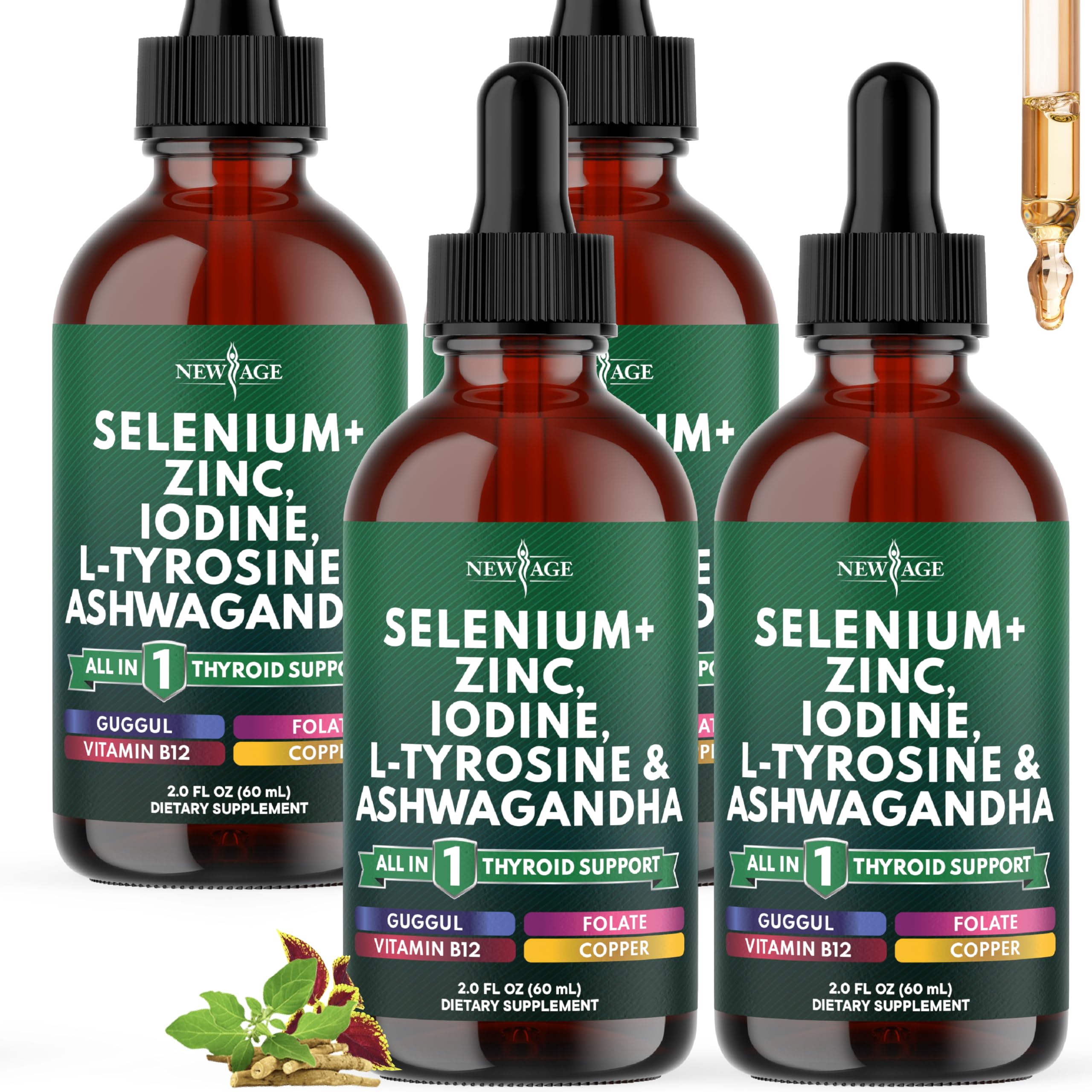New Age Thyroid Support Drops bottle-front for easy daily use