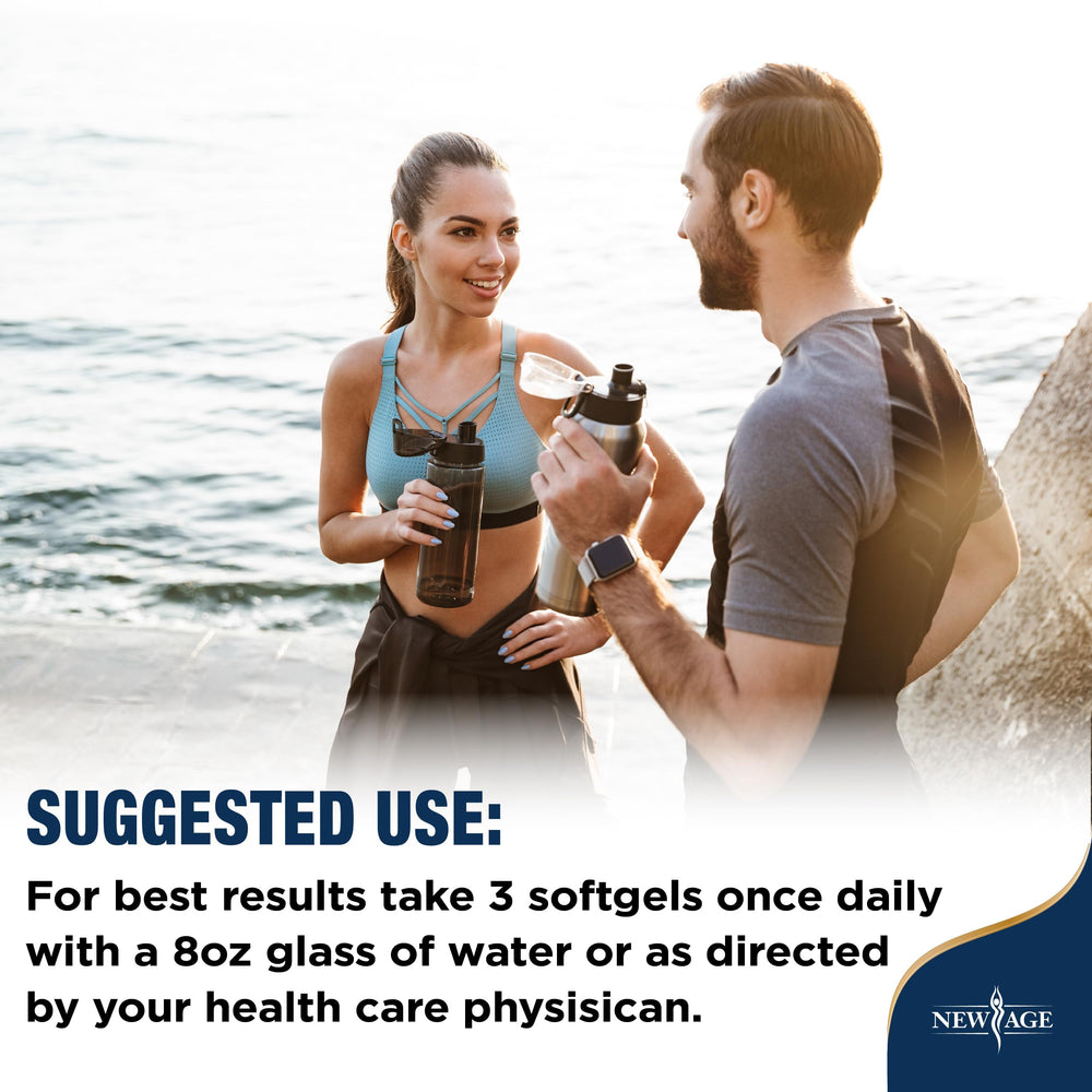 New Age Triple Strength Omega-3 front label showing 180-count.