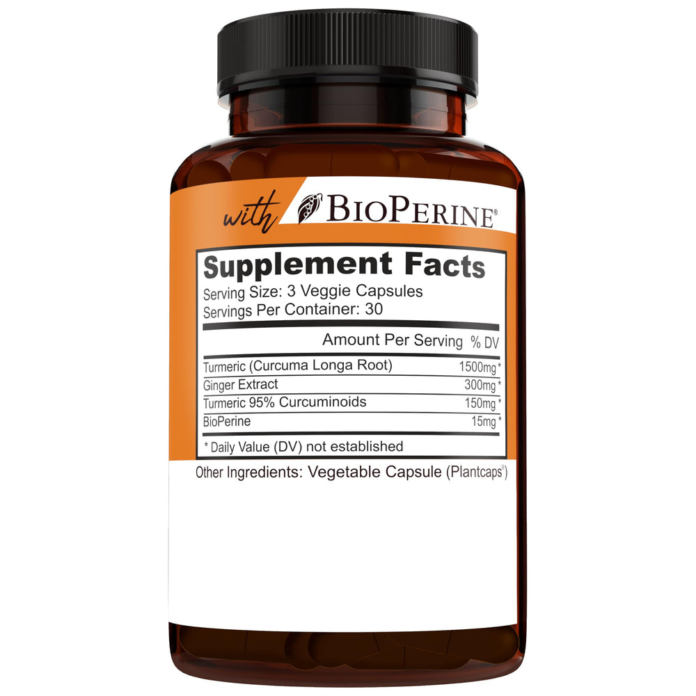 NEW AGE Turmeric capsules box and bottle on bright background
