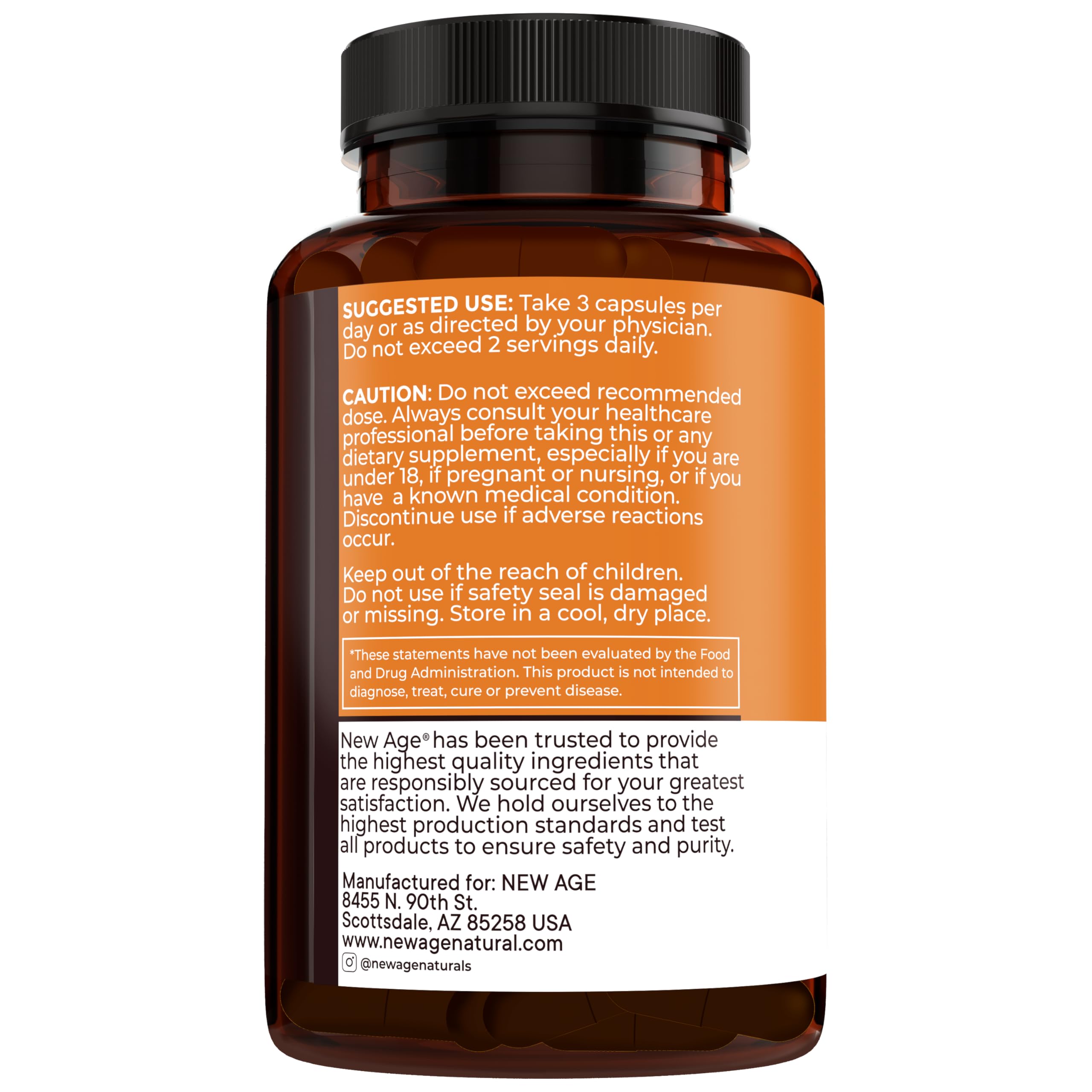 NEW AGE Turmeric capsules on kitchen counter suggesting daily routine