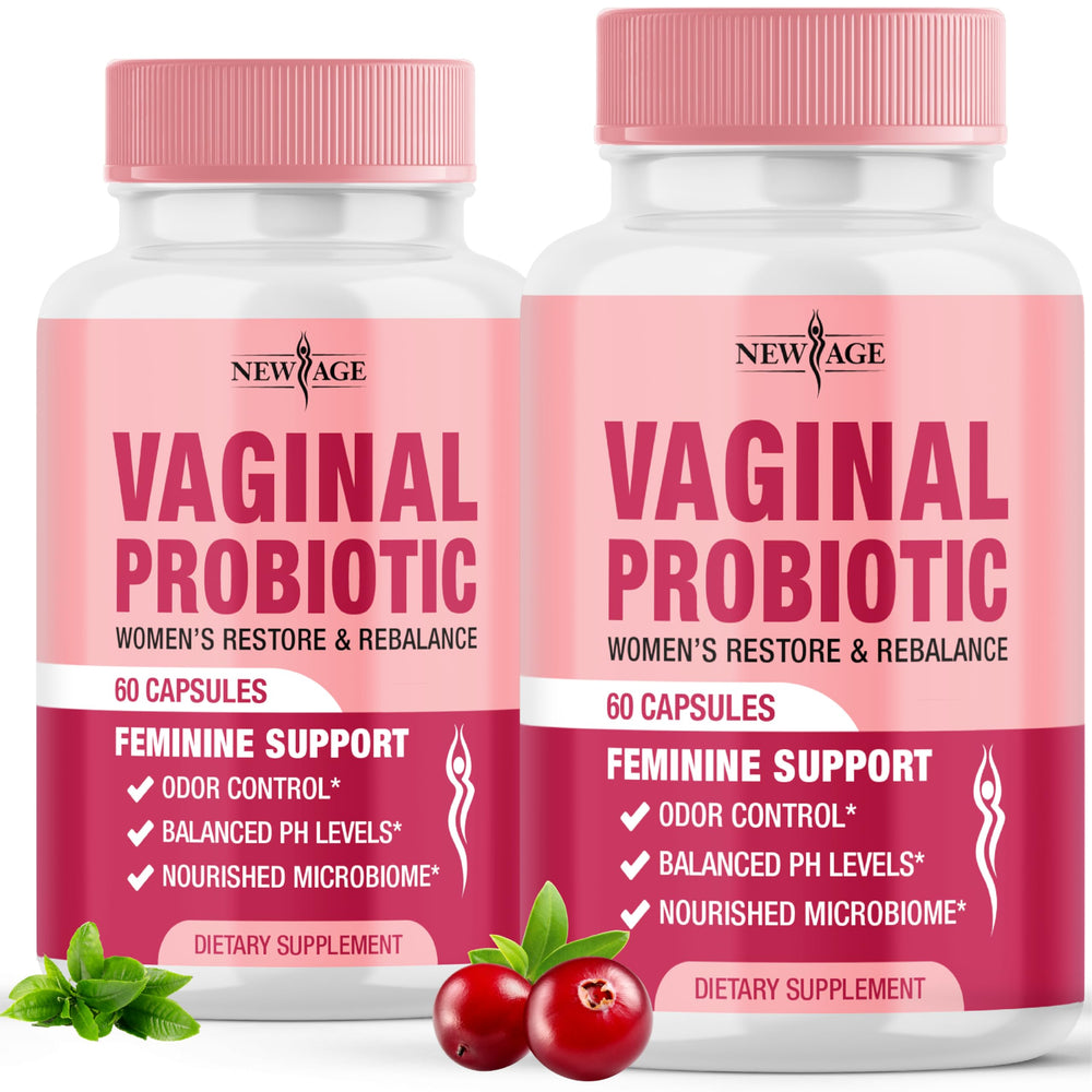 NEW AGE Vaginal Probiotics bottle for daily balance and routine care.