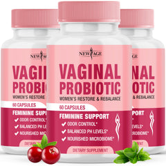 NEW AGE Vaginal Probiotics capsules bottle supports daily balance and comfort