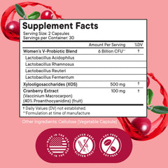 NEW AGE Vaginal Probiotics with cranberry extract highlights antioxidant support.
