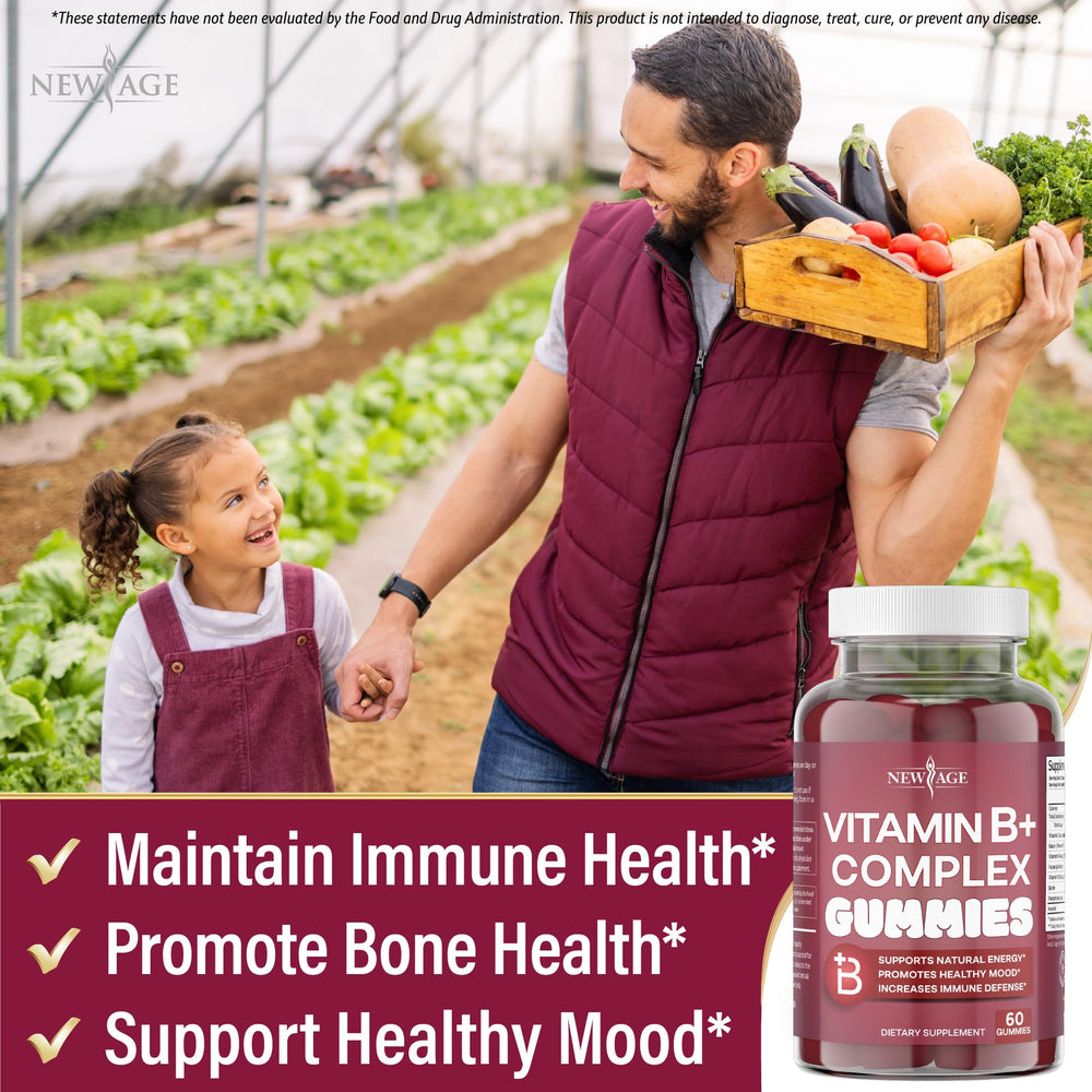 New Age Vitamin B Complex Gummies ingredients label lists B vitamins
