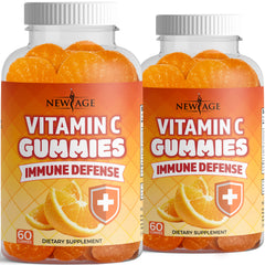 NEW AGE Vitamin C Gummies bottle front with orange flavor.