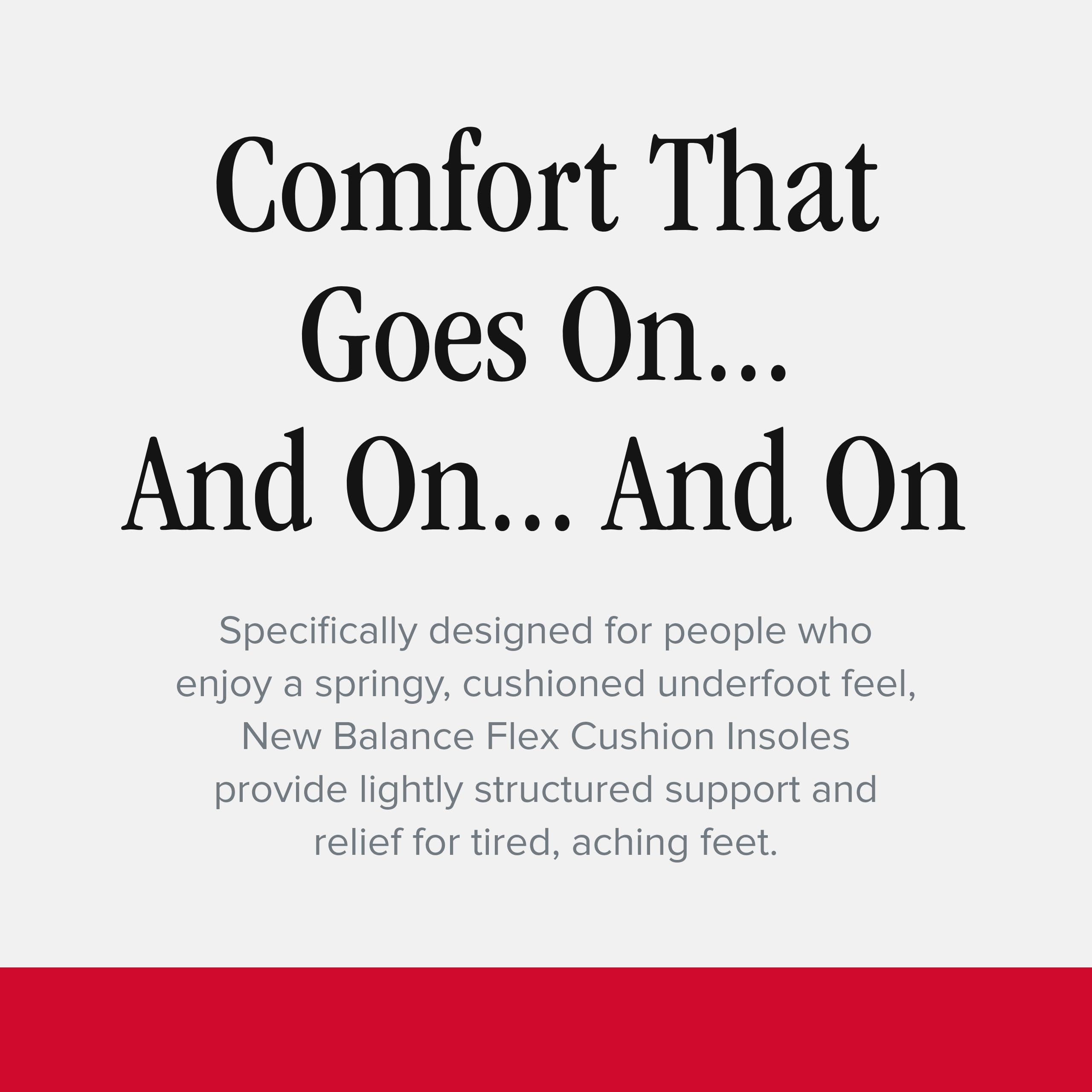 Heel cup design in New Balance Flex Cushion Insole to absorb impact