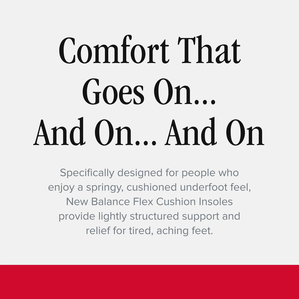 Heel cup design in New Balance Flex Cushion Insole to absorb impact