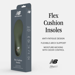 Two-layer foam cushion cradling the foot from heel to toe