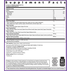 New Chapter All-Flora Digestive Super Greens blueberry and kale accents suggest flavor.