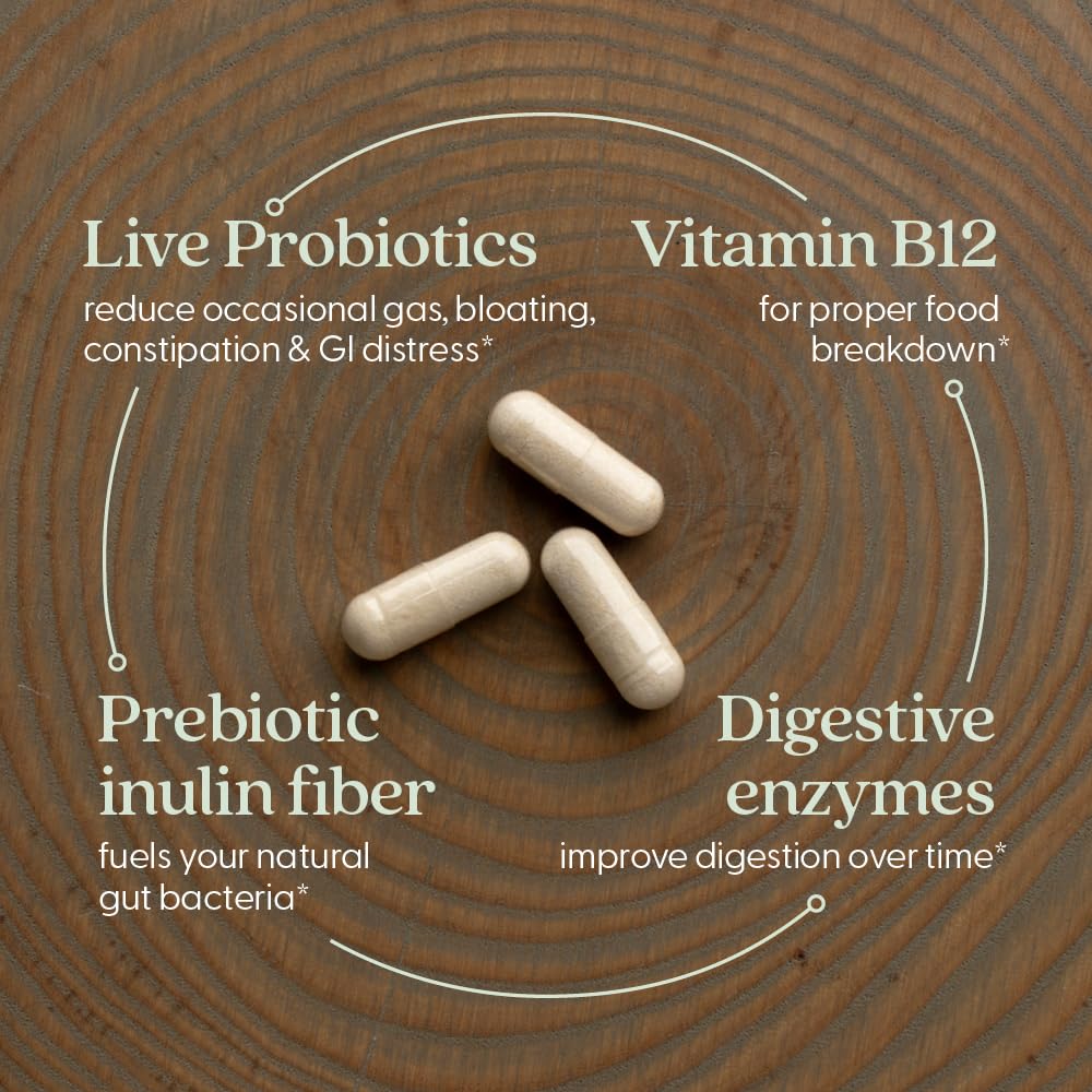 Capsules from New Chapter All-Flora Enzyme Complex shown as a group