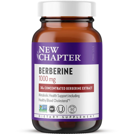 New Chapter Berberine 1000 mg bottle for daily metabolic support.