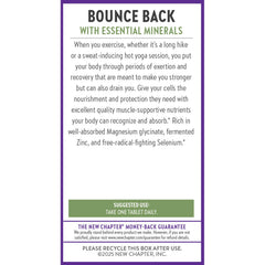 New Chapter bottle label with certifications and ingredients—trusted quality for active lifestyles.
