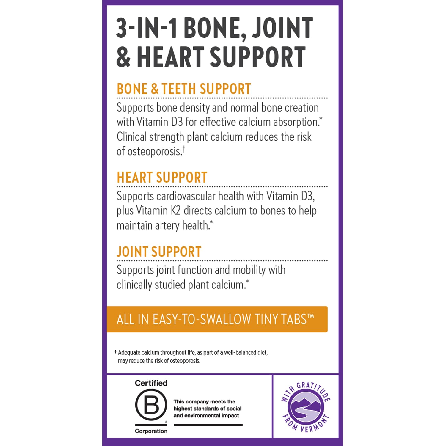 New Chapter bottle and label show bone and joint support benefits.