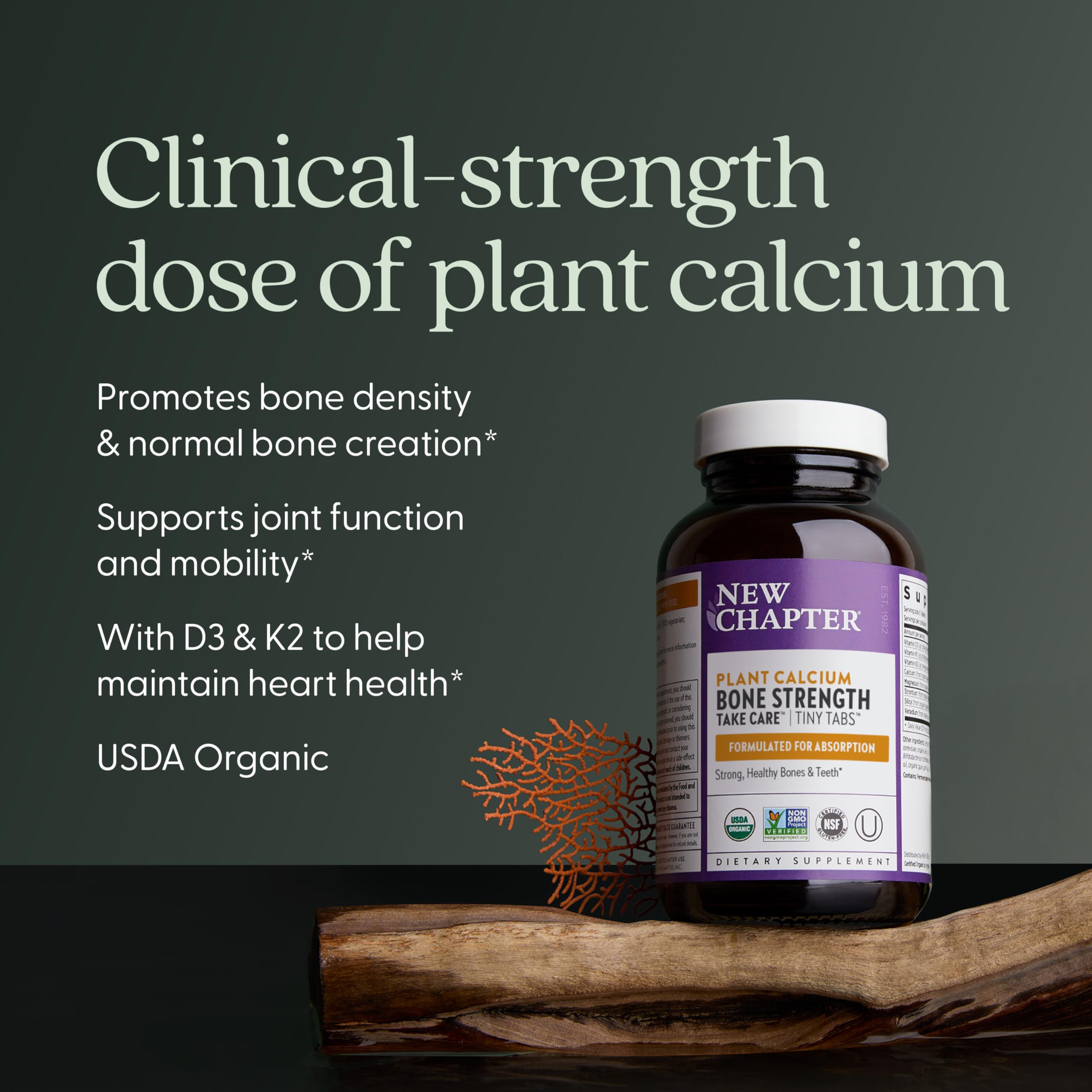 New Chapter calcium with D3 and K2 aids calcium targeting to bones.