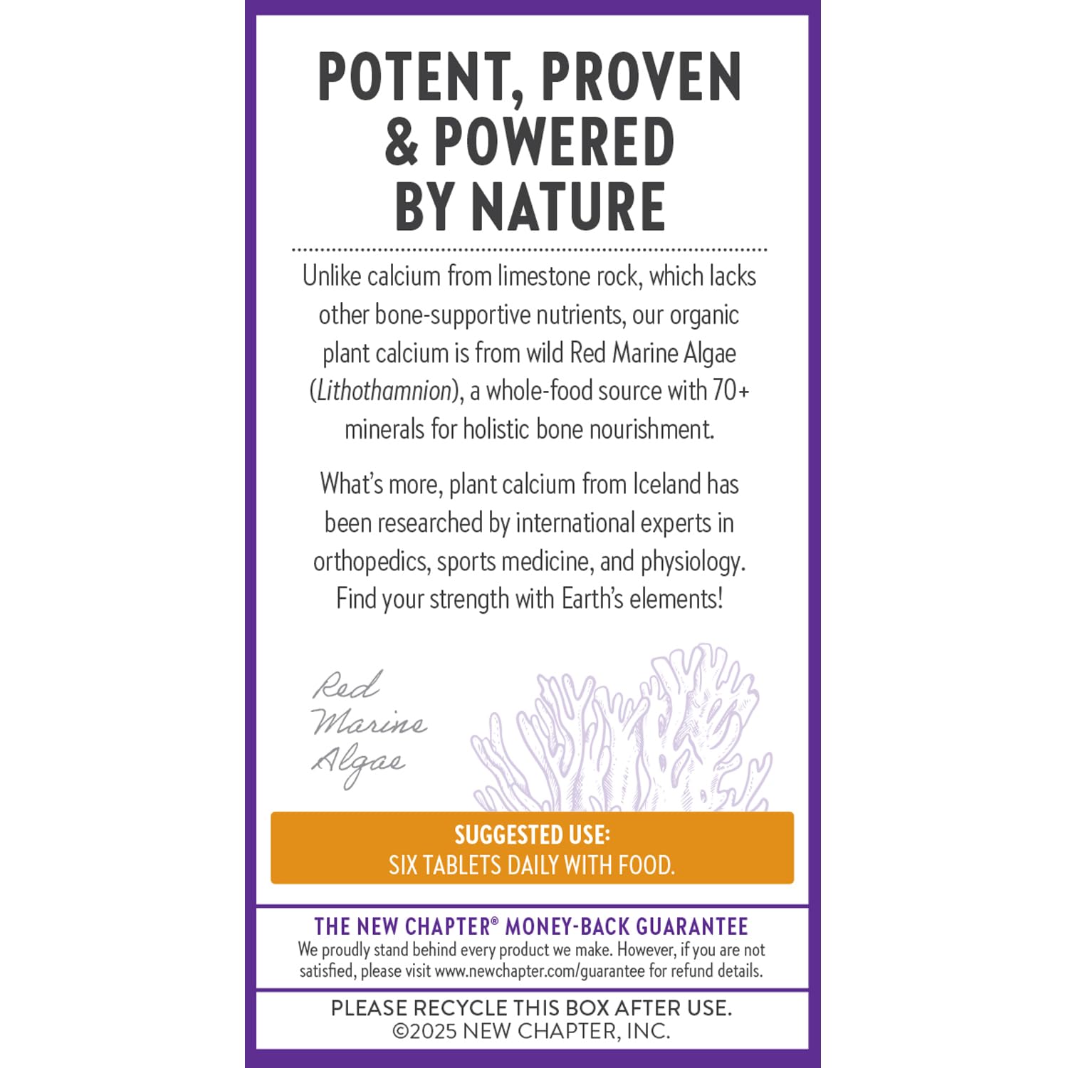 New Chapter packaging confirms USDA Organic, vegan, kosher, and gluten-free.