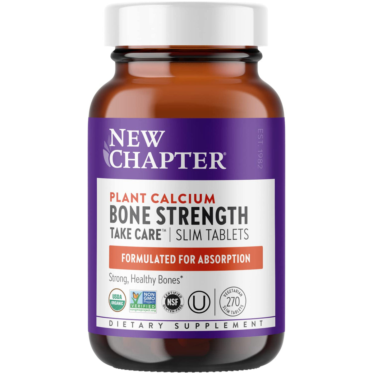 New Chapter calcium slim tablets pack offers organic bone support in a vegan formula