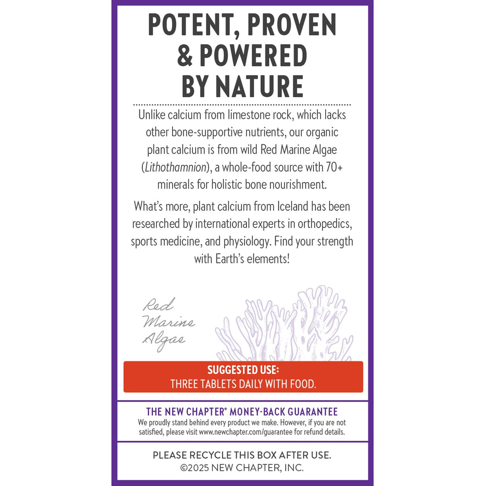 New Chapter Calcium USDA Organic Seal reinforces product purity