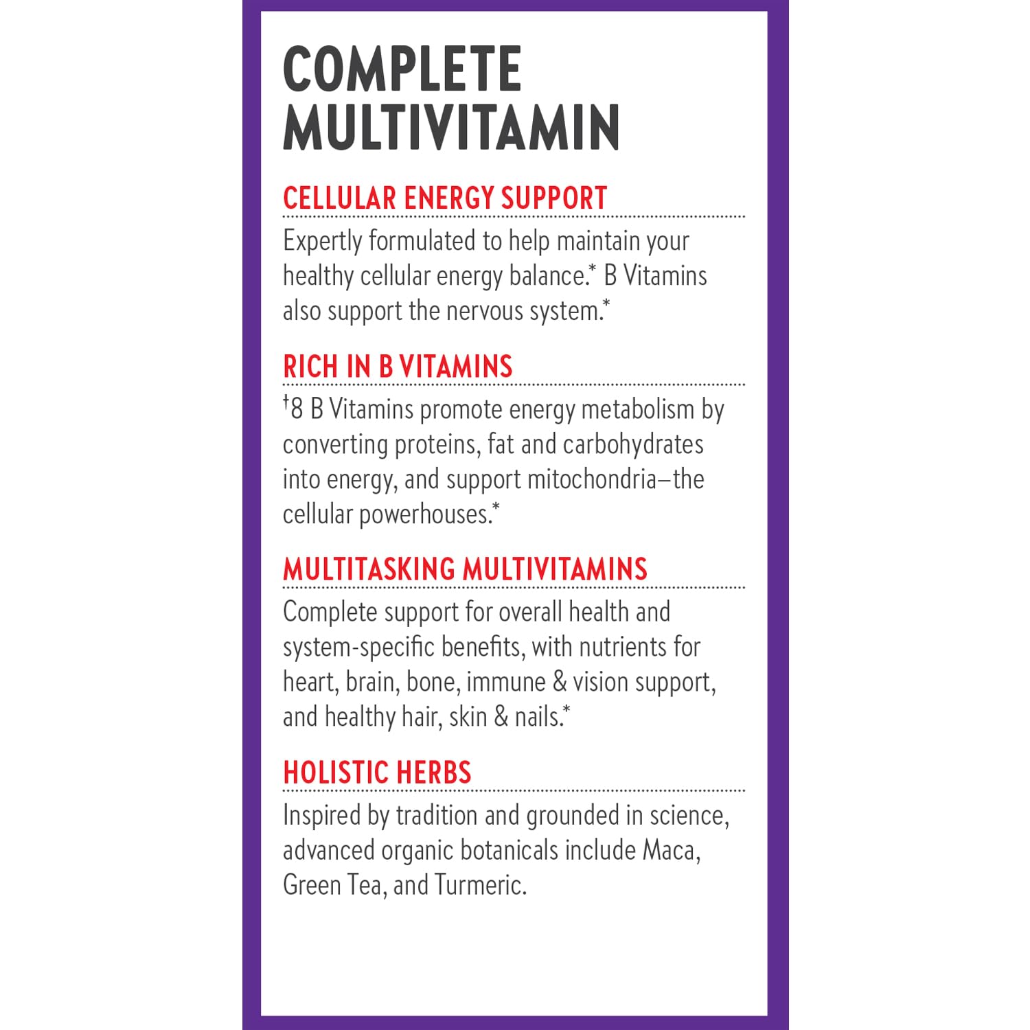 New Chapter Energy Multivitamin organic ingredients list signaling clean nutrition.
