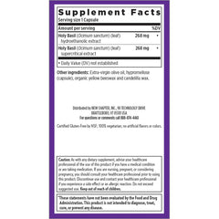 New Chapter Holy Basil Force immune support symbol for busy days.