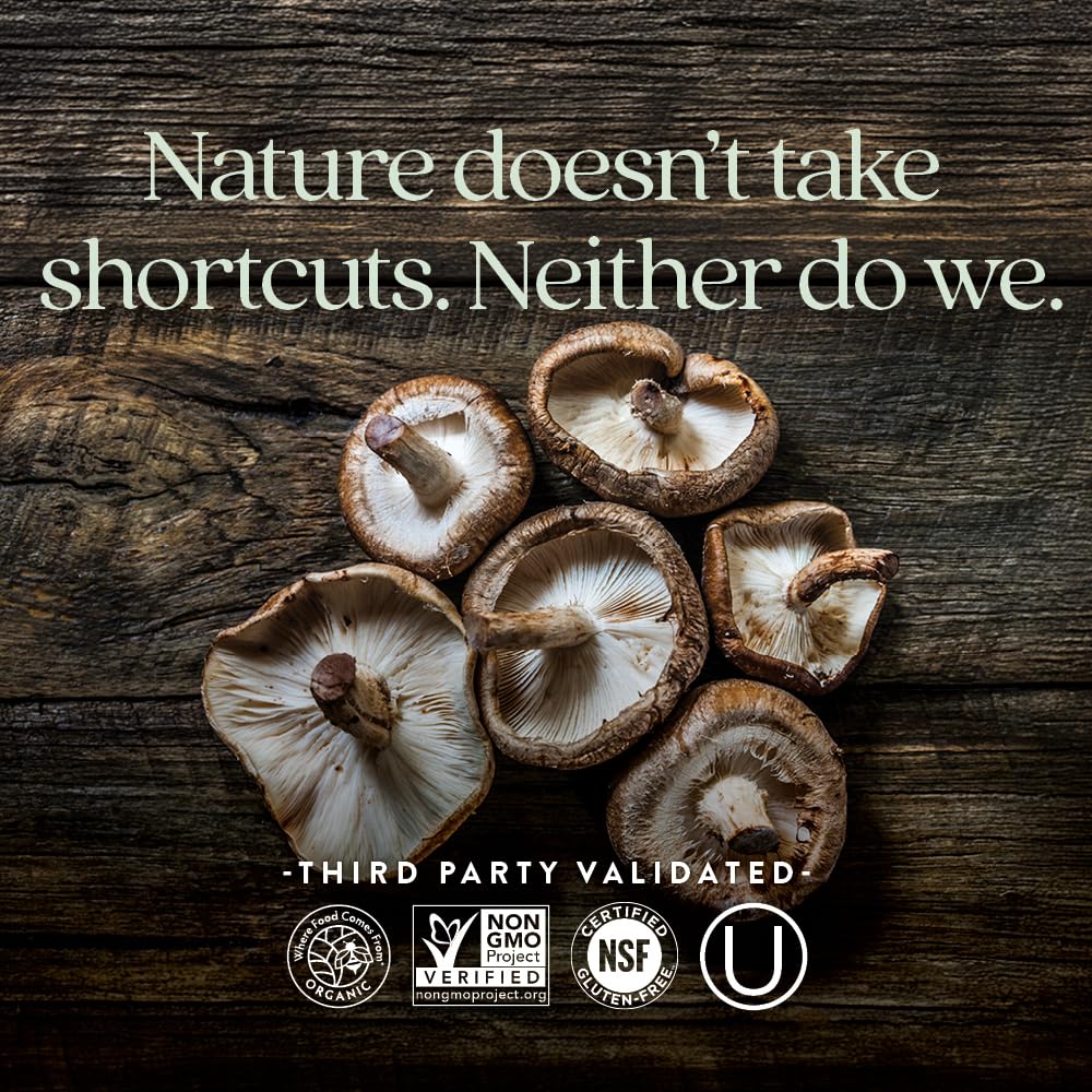 New Chapter Identity Assured tech seal on packaging reinforces trusted mushroom strains.